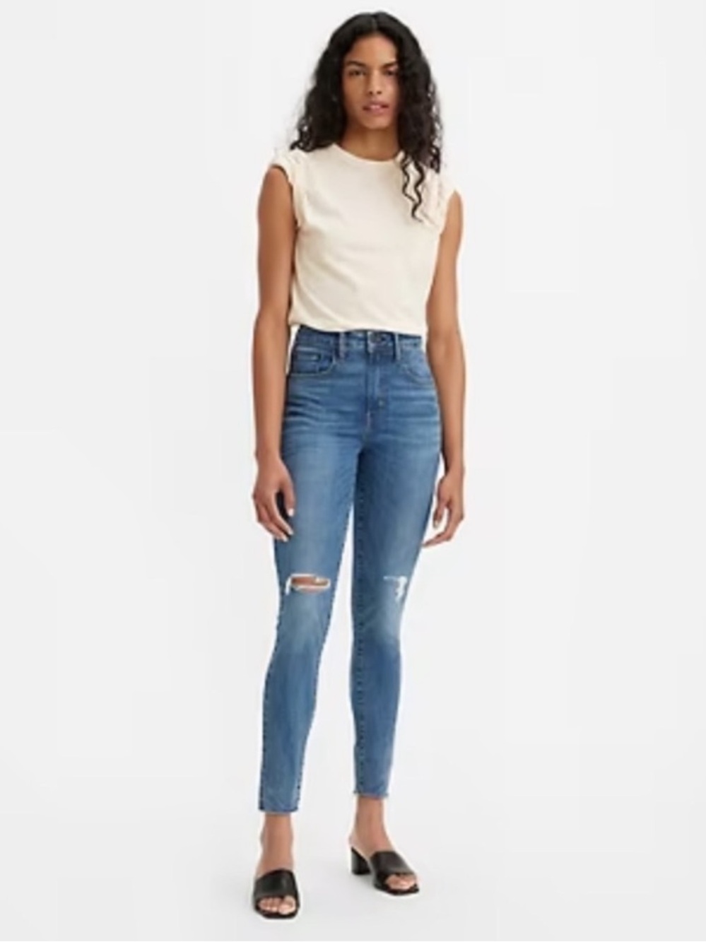 Levi’s 721 High Rise Destructed Skinny Jeans